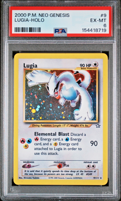 2000 POKEMON NEO GENESIS #9 LUGIA HOLO PSA 6 EXCELLENT-MINT - Image 1
