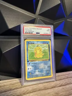2000 POKEMON Team Rocket PSYDUCK #65 1st EDITION PSA 9 - Image 1