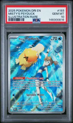 Pokemon Misty's Psyduck 193/182 Destined Rivals Illustration Rare Holo PSA 10 - Image 1