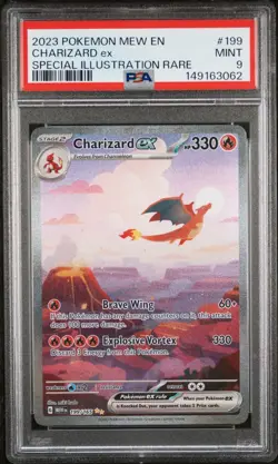 2023 Pokemon Mew En Special Illustration Rare #199 Charizard Ex PSA 9 MINT - Image 1