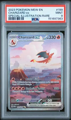 Charizard Ex Pokemon Mew En-151 199 NM PSA 9 - Image 1