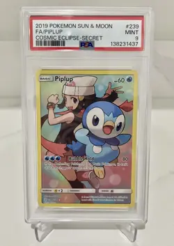 Pokemon Piplup 2019 Cosmic Eclipse 239/236 PSA 9 - Image 1