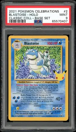 2021 Pokemon Celebrations Blastoise Holo #2 Classic - PSA 9 MINT - Image 1