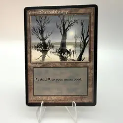Magic The Gathering Ice Age Snow-Covered Swamp Regular MP - Image 1