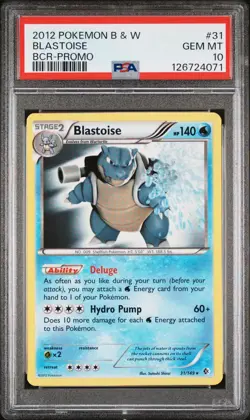 2012 Pokemon Black & White Boundaries Crossed Promo Blastoise #31 PSA 10 POP 22 - Image 1
