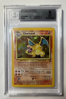 2000 Pokemon Base Set 2 Holo Charizard #4/130 BGS 8 - Image 1