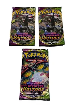 3x Pokemon TCG Sword and Shield Vivid Voltage Sleeved Booster Pack NEW SEALED 820650807503 - Image 1