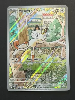 Pokemon Meowth Phantasmal Flames Illustration Rare Holo 70HP 106/094 Fury Swipes - Image 1