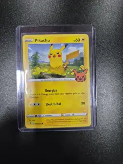 * Pikachu 049/203 Pokemon Evolving Skies Stamped Variant NM E - Image 1