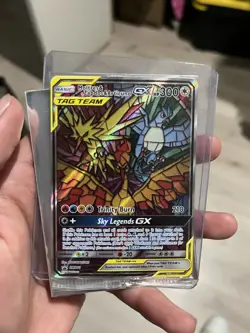 Pokemon TCG Holo Ultra Rare Full Art Sealed Moltres Zapdos Articuno SM210 - Image 1