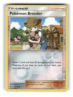 Pokemon Breeder 63/73 Uncommon Shining Legends Pokemon Reverse Holo Near Mint - Image 1