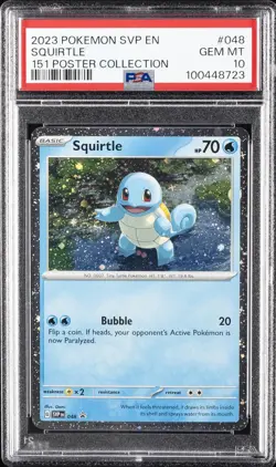 2023 POKEMON SVP EN-SV BLACK STAR PROMO 151 POSTER COLLECTION SQUIRTLE PSA 10 - Image 1