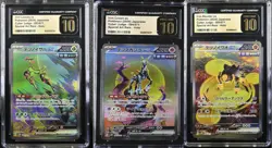 SET 3 CGC 10 PRISTINE Japanese Pokemon 093 094 095/071 Crown IronBoulder SV5M - Image 1