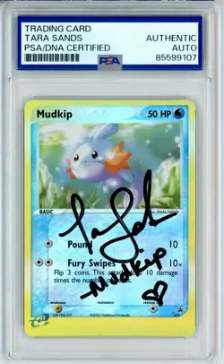PSA Tara Sands Signed Mudkip - 010 (e-League) 010 Nintendo Reverse Holo Pokemon - Image 1