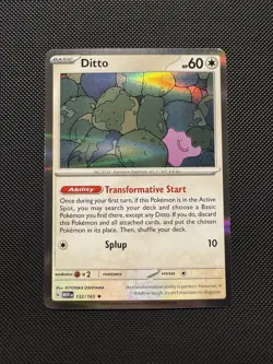 Pokemon TCG Ditto 132/165 Sv: Scarlet & Violet 151 Rare Near Mint - Image 1