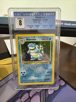 2000 Pokemon Blastoise Holo, Base Set 2, 2/130, CGC NM/Mint 8 - Image 1
