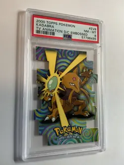 POP 9! PSA 8 Pokemon 2000 Topps TV Kadabra Die Cut #EV8 *BTX - Image 1