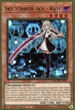 Sky Striker Ace - Raye - MGED-EN017 - Premium Gold Rare - 1st Edition - Lightly - Image 1