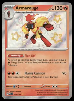 Pokemon Cards Armarouge 115/091 Paldean Fates Shiny Rare NM - Image 1
