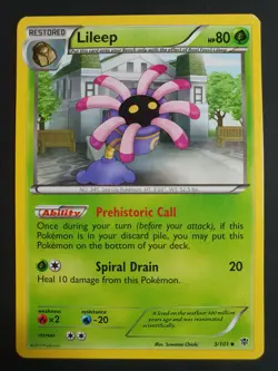 Lileep 3/101 - Plasma Blast Set - Pokemon Card - Very Good Condition - Image 1