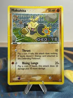 Makuhita 65/107 Reverse Holo Stamped EX Deoxys 2005 Pokemon Card MP - Image 1