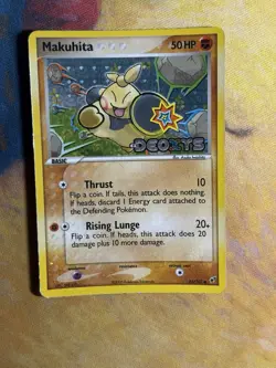 Makuhita 65/107 Reverse Holo Stamped EX Deoxys 2005 Pokemon Card MP - Image 2