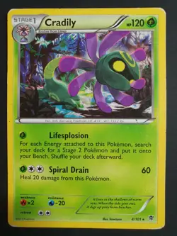 Cradily 4/101 - Plasma Blast Set - Pokemon Card - Heavily Played - Image 1