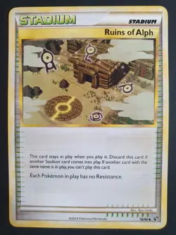 Ruins Of Alph 76/90 Stadium - Undaunted Set - Pokemon Card - Lightly Played - Image 1
