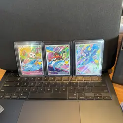 First Partner Illustration Card Set Rowlet Litten and Popplio Pokemon Cards NM - Image 1