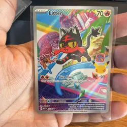 First Partner Illustration Card Set Rowlet Litten and Popplio Pokemon Cards NM - Image 4