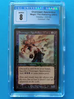 FOIL🌈💀Overeager Apprentice💀🌈Odyssey Vintage 2001 MTG | NM++/Mint CGC 8! - Image 1