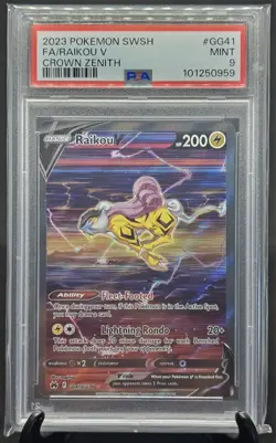 Raikou V GG41/GG70 Crown Zenith Galarian Galaxy Full Art 2023 Pokemon PSA 9 MINT - Image 1