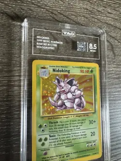 Pokemon 1999 Base Set Nidoking Holo Rare #11 TAG 8.5 Wizards of the Coast - Image 2