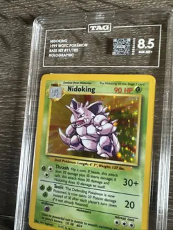 Pokemon 1999 Base Set Nidoking Holo Rare #11 TAG 8.5 Wizards of the Coast - Image 3