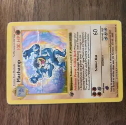 Pokemon TCG Machamp Holo Shadowless 1st Edition Base Set 8/102 HP/DMG Rare - Image 1