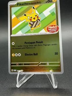 Pokemon Pikachu TCG Bahasa Indonesia Berkemeja Batik V4 191/Sv-p Reverse Holo NM - Image 2