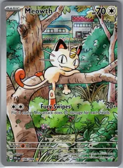 Pokemon Meowth 106/094 – Phantasmal Flames – English IR (Illustration Rare) - Image 1