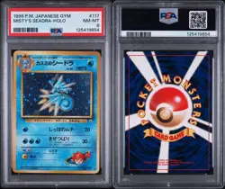 1998 POKEMON JAPANESE GYM MISTY'S SEADRA-HOLO 117 PSA 8 - Image 3