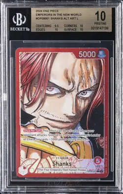 2024 ONE PIECE EMPERORS IN THE NEW WORLD ALT ART L #OP09-001 SHANKS BGS 10 - Image 1