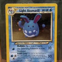 Light Azumarill Pokemon Card English 13/105 Neo Destiny Holo Vintage - Image 2