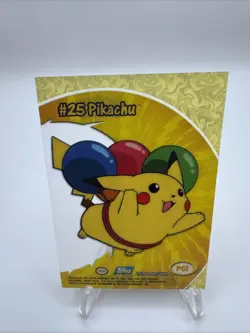 2000 Topps Pokemon TV Animation Edition Chrome Pikachu Balloons PCI Holo Card - Image 2