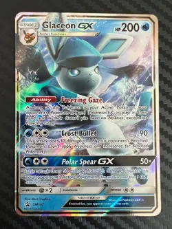 Pokemon TCG Glaceon GX Black Star Promo Card SM147 LP - Image 1