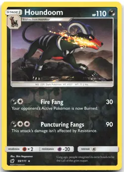 Houndoom 59/111 Rare Crimson Invasion Pokemon Reverse Holo Near Mint - Image 1