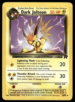 Pokemon TCG Team Rocket #38/82 Dark Jolteon LP - Image 1