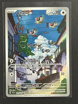 Pokemon Chatot Illustration Rare Holo 70HP 181/162 SV05 Temporal Forces Gust - Image 1