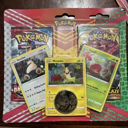 Pokemon TCG: Snorlax, Morpeko & Applin Cards with 2 Booster Packs & Coin - Image 1