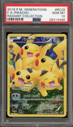 Pokemon Pikachu XY Generations Radiant Coll. Full Art #RC29 PSA 10 Gem Mint - Image 1
