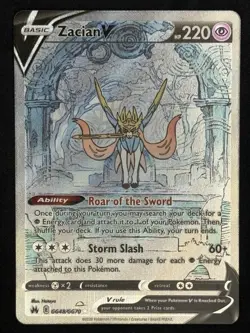 Zacian V GG48/GG70 Crown Zenith Galarian Gallery Full Art Holo Pokemon TCG NM+ - Image 1