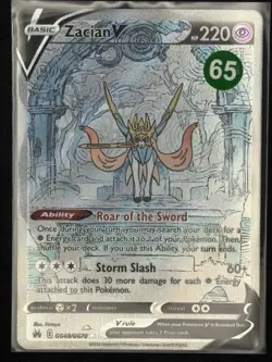 Zacian V GG48/GG70 Crown Zenith Galarian Gallery Full Art Holo Pokemon TCG NM+ - Image 3