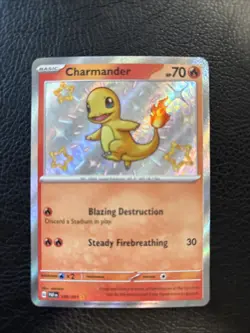 Pokemon Shiny Charmander 109/091 NM Shiny Paldean Fates baby Shiny - Image 1